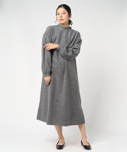 rps(アールピーエス)の「ボリューム袖ニットソーワンピース(ワンピース・レディース・グレー系その他/ブラック/杢グレー・M)」の9枚目の写真