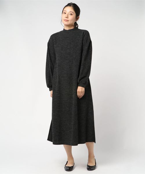 rps(アールピーエス)の「ボリューム袖ニットソーワンピース(ワンピース・レディース・グレー系その他/ブラック/杢グレー・M)」の7枚目の写真