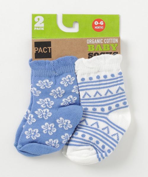 PACT(パクト)の「PACT Girl's Sock Two-Pack ベビーソックス/靴下 2足組(ソックス/靴下・キッズ・ブルー系その他/パープル系その他/ピンク系その他・0-6MONTH/6-12MONTH/12-24 M)」の2枚目の写真