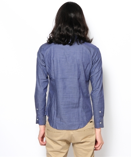 NANO universe（ナノユニバース）の「カッタウェイヘリンボンシャツ（シャツ/ブラウス・メンズ・ネイビー・44/46/48）」の4枚目の写真