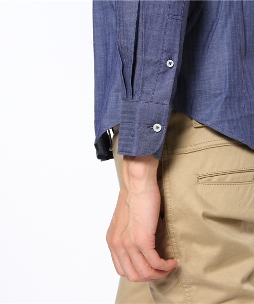 NANO universe（ナノユニバース）の「カッタウェイヘリンボンシャツ（シャツ/ブラウス・メンズ・ネイビー・44/46/48）」の6枚目の写真