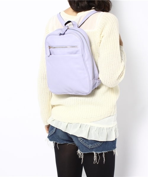 one after another NICE CLAUP（ワンアフターアナザーナイスクラップ）の「【ナイスクラップ】シンプルリュック（バックパック/リュック・レディース・ブラック/オフホワイト/パープル・FREE）」の7枚目の写真