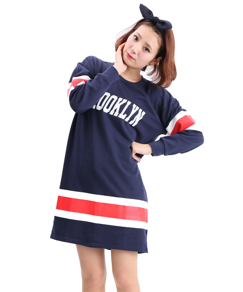 WEGO（ウィゴー）の「WEGO/バックナンバースウェットワンピース（ワンピース・レディース・オフホワイト/グリーン/ネイビー・FREE）」の3枚目の写真