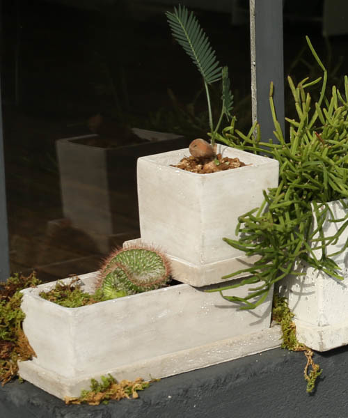 DULTON(ダルトン)の「SOLID PLANTER CUBE S/3号 植木鉢(フラワーベース・メンズ・ブラウン/グレー/グレー系その他・FREE)」の5枚目の写真