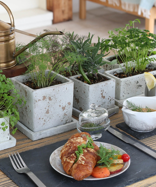 DULTON(ダルトン)の「SOLID PLANTER CUBE S/3号 植木鉢(フラワーベース・メンズ・ブラウン/グレー/グレー系その他・FREE)」の4枚目の写真