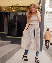 LIPSERVICE | レースドッキングリブニットタンク(タンクトップ)