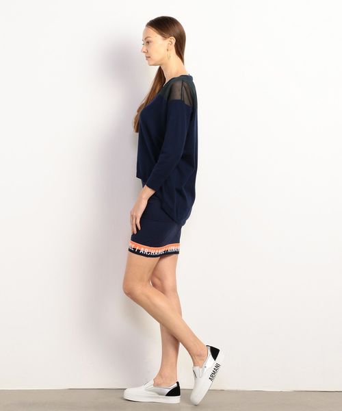ARMANI EXCHANGE(アルマーニエクスチェンジ)の「【A|Xアルマーニ エクスチェンジ】ロゴヘム ジャージースカート(スカート・レディース・ブルー・MEDIUM/SMALL/X-SMALL)」の13枚目の写真