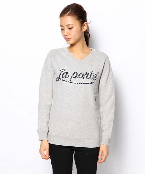green label relaxing(グリーンレーベルリラクシング)の「La Porte フロッキーPrtウラケPOスウェット ◆(Tシャツ/カットソー・レディース・グレー/ネイビー・フリー)」の4枚目の写真