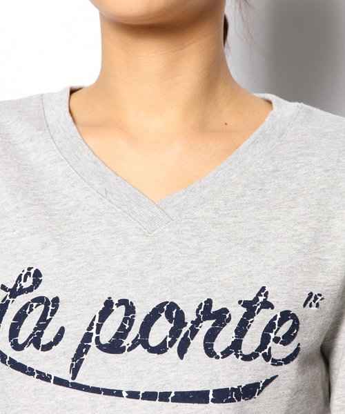 green label relaxing(グリーンレーベルリラクシング)の「La Porte フロッキーPrtウラケPOスウェット ◆(Tシャツ/カットソー・レディース・グレー/ネイビー・フリー)」の8枚目の写真