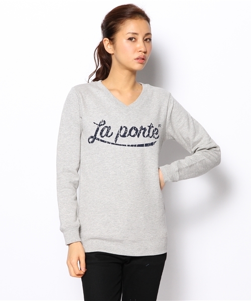 green label relaxing(グリーンレーベルリラクシング)の「La Porte フロッキーPrtウラケPOスウェット ◆(Tシャツ/カットソー・レディース・グレー/ネイビー・フリー)」の12枚目の写真
