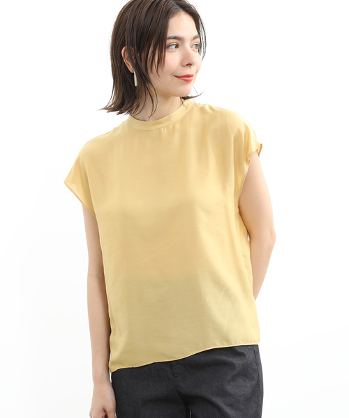SALON adam et rope'（サロン アダム エ ロペ）の「スタンドカラードルマンブラウス（シャツ/ブラウス・レディース・ブラック/イエロー/グリーン系その他・FREE）」の3枚目の写真