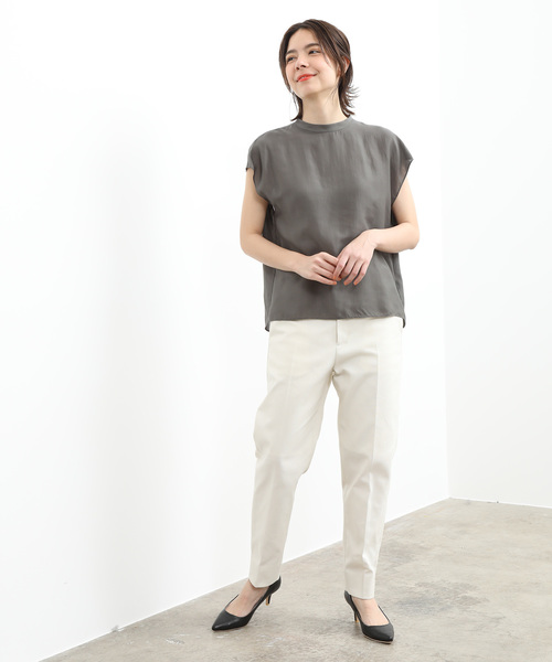 SALON adam et rope'（サロン アダム エ ロペ）の「スタンドカラードルマンブラウス（シャツ/ブラウス・レディース・ブラック/イエロー/グリーン系その他・FREE）」の4枚目の写真