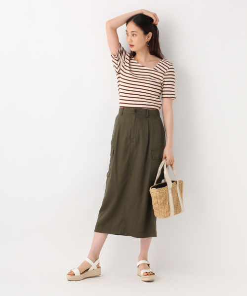 GLOBAL WORK（グローバルワーク）の「リブアシメネックプルオーバー【UVケア】/839929（Tシャツ/カットソー・レディース・ホワイト/オフホワイト/ネイビー/ブラック・MEDIUM/LARGE）」の10枚目の写真