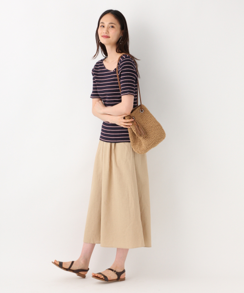 GLOBAL WORK（グローバルワーク）の「リブアシメネックプルオーバー【UVケア】/839929（Tシャツ/カットソー・レディース・ホワイト/オフホワイト/ネイビー/ブラック・MEDIUM/LARGE）」の11枚目の写真