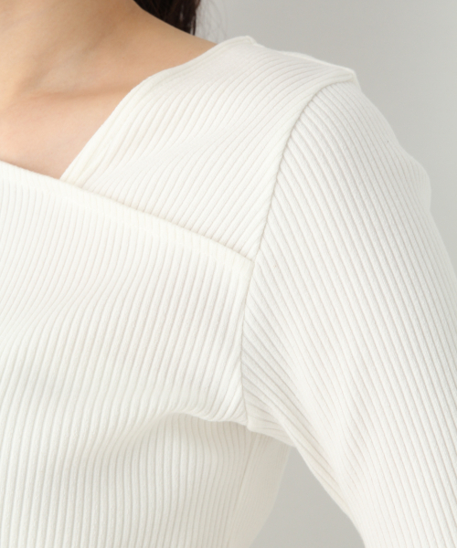 GLOBAL WORK（グローバルワーク）の「リブアシメネックプルオーバー【UVケア】/839929（Tシャツ/カットソー・レディース・ホワイト/オフホワイト/ネイビー/ブラック・MEDIUM/LARGE）」の18枚目の写真