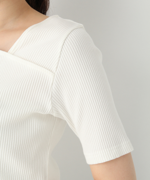 GLOBAL WORK（グローバルワーク）の「リブアシメネックプルオーバー【UVケア】/839929（Tシャツ/カットソー・レディース・ホワイト/オフホワイト/ネイビー/ブラック・MEDIUM/LARGE）」の19枚目の写真