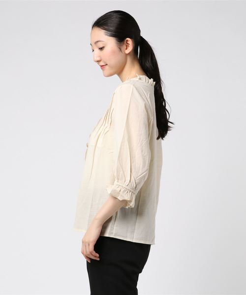 flower（フラワー）の「フリルレディブラウス（シャツ/ブラウス・レディース・ブラック/アイボリー・FREE）」の4枚目の写真