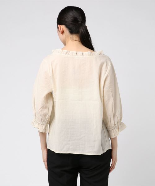 flower（フラワー）の「フリルレディブラウス（シャツ/ブラウス・レディース・ブラック/アイボリー・FREE）」の3枚目の写真