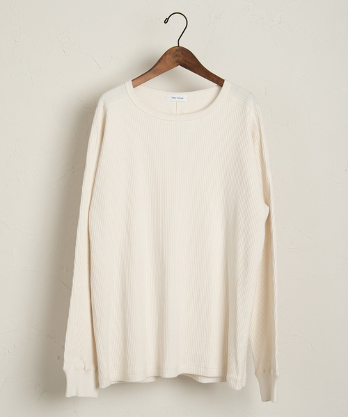 WEGO(ウィゴー)の「WEGO VINTAGE/変形リブロングTシャツ(Tシャツ/カットソー・メンズ・オフホワイト/ブラック・MEDIUM/LARGE)」の2枚目の写真
