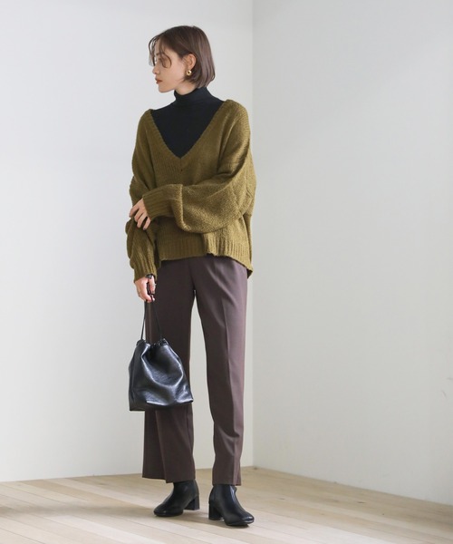 select MOCA(セレクトモカ)の「レイヤードニットセットアップ(セットアップ・レディース・ブラック/ブラウン/アイボリー・FREE)」の18枚目の写真