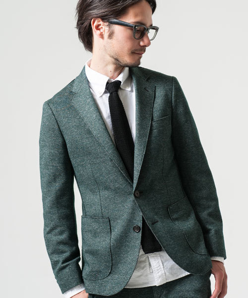 green label relaxing(グリーンレーベルリラクシング)の「□WOOL/JERSEY CUTOFF 2Bジャケット(テーラードジャケット・メンズ・ダークグレー/ダークグリーン/ネイビー・MEDIUM/X-LARGE/SMALL/LARGE)」の2枚目の写真