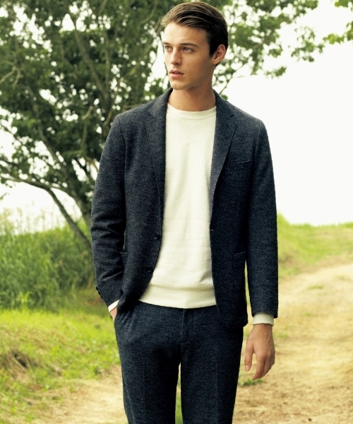 green label relaxing(グリーンレーベルリラクシング)の「□WOOL/JERSEY CUTOFF 2Bジャケット(テーラードジャケット・メンズ・ダークグレー/ダークグリーン/ネイビー・MEDIUM/X-LARGE/SMALL/LARGE)」の1枚目の写真