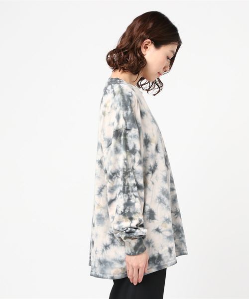 WEGO（ウィゴー）の「WEGO/タイダイビッグシルエットロンT（Tシャツ/カットソー・レディース・グリーン/グレー・FREE）」の12枚目の写真