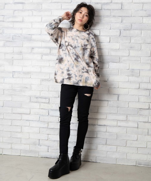 WEGO（ウィゴー）の「WEGO/タイダイビッグシルエットロンT（Tシャツ/カットソー・レディース・グリーン/グレー・FREE）」の11枚目の写真