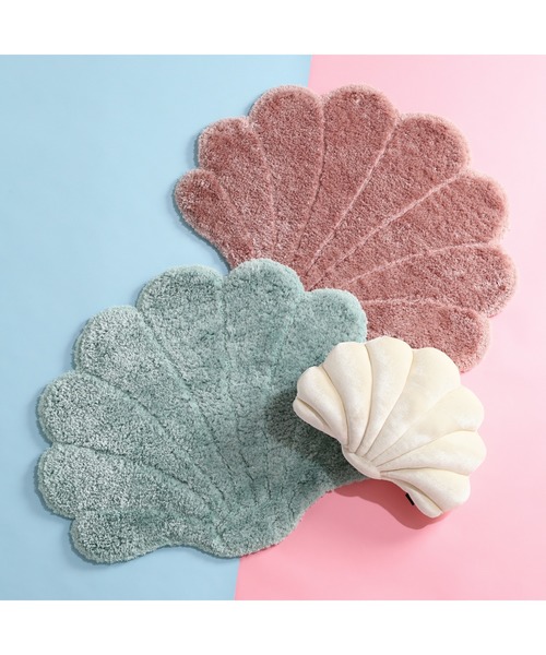 FrancFranc 新品未使用ラグ シェル ピクト マット 700×560 ライトピンク（ラグ/マット