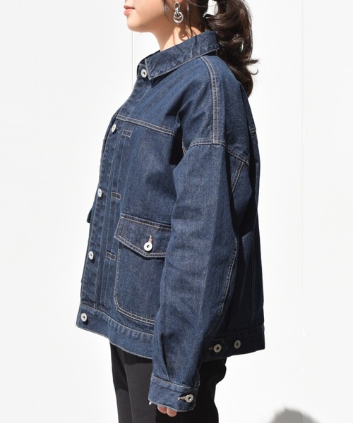 Ambre Neige（アンブルネージュ）の「デニムジャケット／【WEB/EC限定商品】（デニムジャケット・レディース・ネイビー/オフホワイト/ライトインディゴブルー・FREE）」の9枚目の写真
