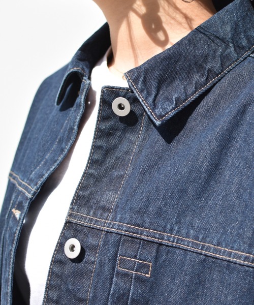 Ambre Neige（アンブルネージュ）の「デニムジャケット／【WEB/EC限定商品】（デニムジャケット・レディース・ネイビー/オフホワイト/ライトインディゴブルー・FREE）」の11枚目の写真