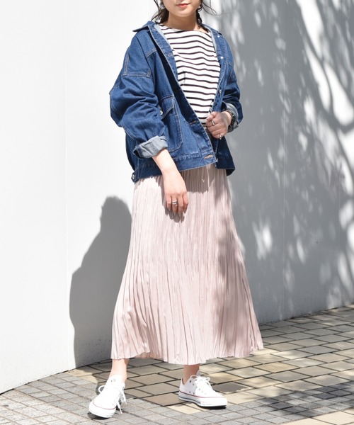 Ambre Neige（アンブルネージュ）の「デニムジャケット／【WEB/EC限定商品】（デニムジャケット・レディース・ネイビー/オフホワイト/ライトインディゴブルー・FREE）」の17枚目の写真