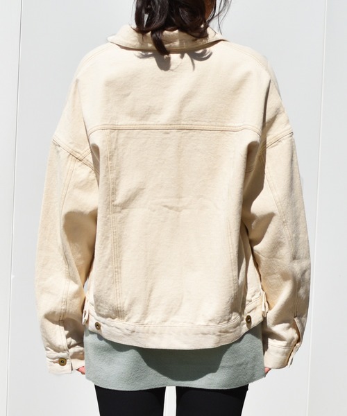 Ambre Neige（アンブルネージュ）の「デニムジャケット／【WEB/EC限定商品】（デニムジャケット・レディース・ネイビー/オフホワイト/ライトインディゴブルー・FREE）」の6枚目の写真