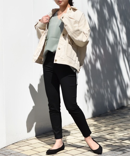 Ambre Neige（アンブルネージュ）の「デニムジャケット／【WEB/EC限定商品】（デニムジャケット・レディース・ネイビー/オフホワイト/ライトインディゴブルー・FREE）」の7枚目の写真