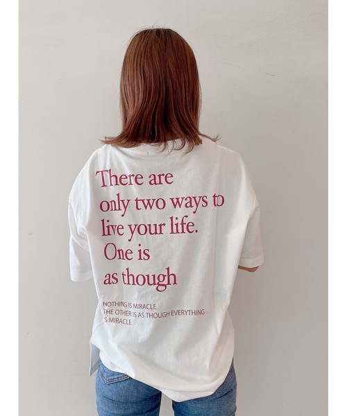 one way(ワンウェイ)の「テキストロゴT(Tシャツ/カットソー)」|ライトピンク
