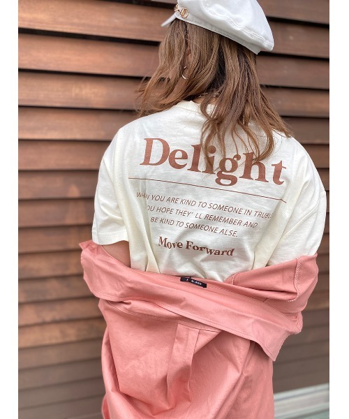 one way（ワンウェイ）の「テキストロゴT（Tシャツ/カットソー・レディース・ライトピンク/オレンジ/ライトグリーン/ライトブラウン・FREE）」の2枚目の写真