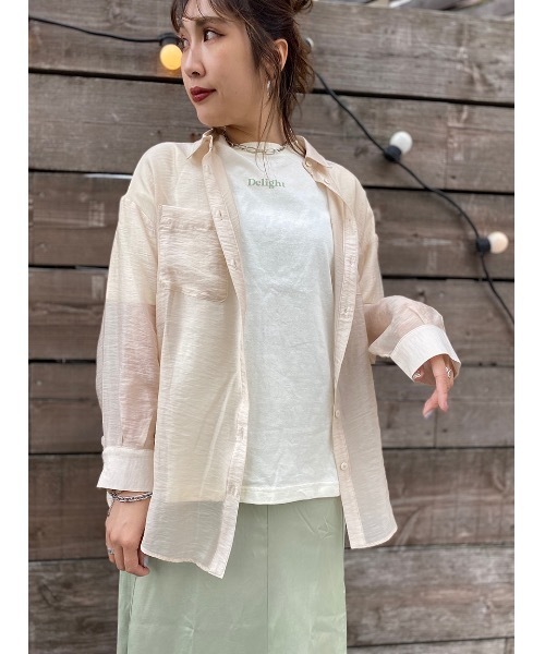 one way（ワンウェイ）の「テキストロゴT（Tシャツ/カットソー・レディース・ライトピンク/オレンジ/ライトグリーン/ライトブラウン・FREE）」の9枚目の写真