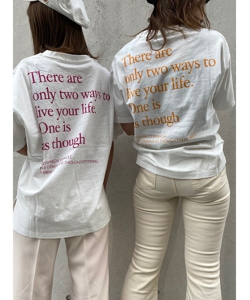 one way（ワンウェイ）の「テキストロゴT（Tシャツ/カットソー・レディース・ライトピンク/オレンジ/ライトグリーン/ライトブラウン・FREE）」の5枚目の写真