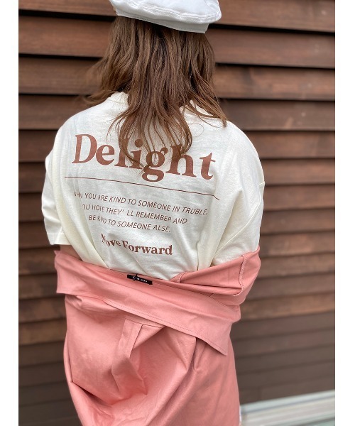 one way（ワンウェイ）の「テキストロゴT（Tシャツ/カットソー・レディース・ライトピンク/オレンジ/ライトグリーン/ライトブラウン・FREE）」の10枚目の写真