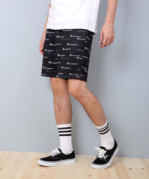 Champion(チャンピオン)の「【CHAMPION/チャンピオン】総柄ショートパンツ C3-RS505 スウエットパンツ 速乾性(スウェットパンツ・メンズ・ホワイト/グレー/ブラック/ネイビー・MEDIUM/LARGE/X-LARGE)」の3枚目の写真