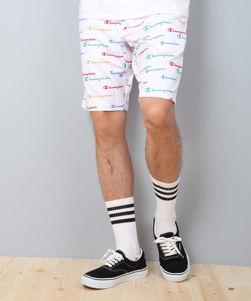 Champion(チャンピオン)の「【CHAMPION/チャンピオン】総柄ショートパンツ C3-RS505 スウエットパンツ 速乾性(スウェットパンツ・メンズ・ホワイト/グレー/ブラック/ネイビー・MEDIUM/LARGE/X-LARGE)」の5枚目の写真