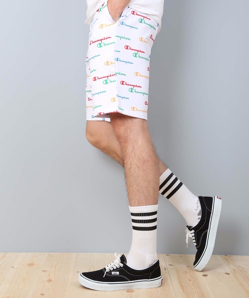Champion(チャンピオン)の「【CHAMPION/チャンピオン】総柄ショートパンツ C3-RS505 スウエットパンツ 速乾性(スウェットパンツ・メンズ・ホワイト/グレー/ブラック/ネイビー・MEDIUM/LARGE/X-LARGE)」の6枚目の写真
