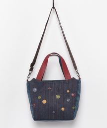 Jgene（ジェイジーン）の「【 INGRESSO / イングレッソ 】 水玉 デニム 2way ハンド バッグ /（ハンドバッグ）」