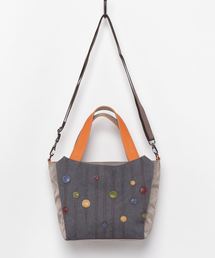 Jgene（ジェイジーン）の「【 INGRESSO / イングレッソ 】 水玉 デニム 2way ハンド バッグ /（ハンドバッグ）」