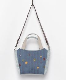 Jgene（ジェイジーン）の「【 INGRESSO / イングレッソ 】 水玉 デニム 2way ハンド バッグ /（ハンドバッグ）」