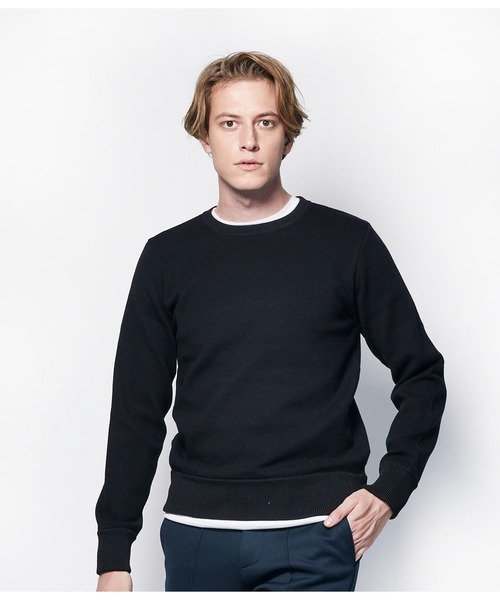 junhashimoto（ジュンハシモト）の「BASIC CREW（ニット/セーター・メンズ・ホワイト/ブラック/グレー・4/3/5）」の2枚目の写真