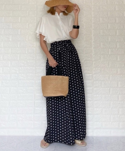 SUGAR BISKET（シュガービスケット）の「ラッフルスリーブシフォンブラウス（シャツ/ブラウス・レディース・ブラック/ブラウン/ミント/ピンク/ホワイト/ブルー/パープル系その他/ブラック系その他/グリーン系その他・M/L）」の10枚目の写真