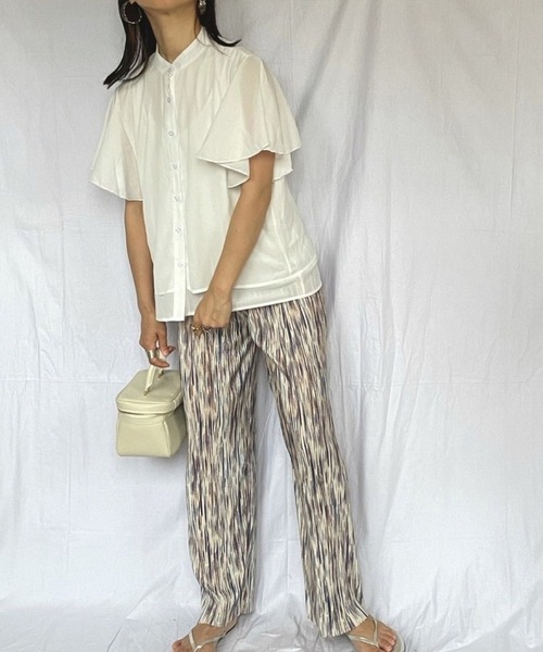 SUGAR BISKET（シュガービスケット）の「ラッフルスリーブシフォンブラウス（シャツ/ブラウス・レディース・ブラック/ブラウン/ミント/ピンク/ホワイト/ブルー/パープル系その他/ブラック系その他/グリーン系その他・M/L）」の11枚目の写真