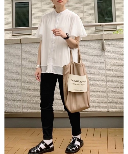 SUGAR BISKET（シュガービスケット）の「ラッフルスリーブシフォンブラウス（シャツ/ブラウス・レディース・ブラック/ブラウン/ミント/ピンク/ホワイト/ブルー/パープル系その他/ブラック系その他/グリーン系その他・M/L）」の12枚目の写真