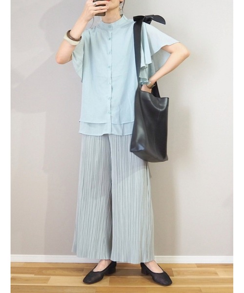 SUGAR BISKET（シュガービスケット）の「ラッフルスリーブシフォンブラウス（シャツ/ブラウス・レディース・ブラック/ブラウン/ミント/ピンク/ホワイト/ブルー/パープル系その他/ブラック系その他/グリーン系その他・M/L）」の16枚目の写真